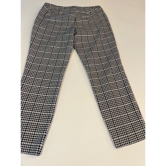 Express Columnist Black & White Houndstooth Slim Fit Pants Womens Size 4 Cotton/ - Picture 6 of 7